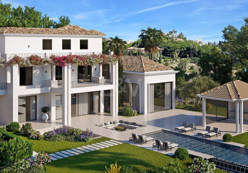 Villenprojekt in Los Flamingos Golf mit Panoramablick auf Golf und Meer