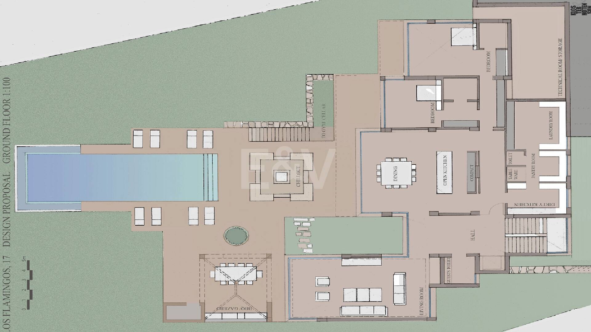 Villenprojekt in Los Flamingos Golf mit Panoramablick auf Golf und Meer