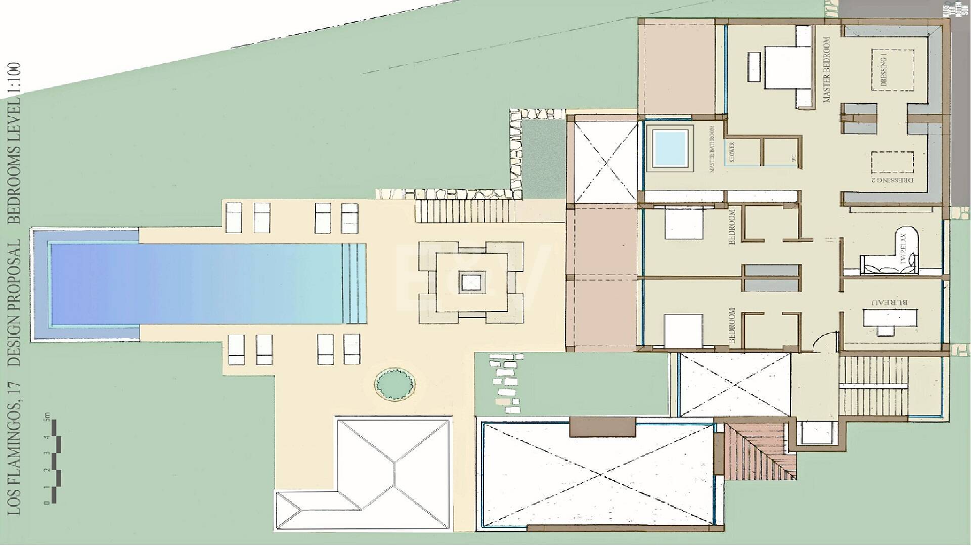 Villenprojekt in Los Flamingos Golf mit Panoramablick auf Golf und Meer