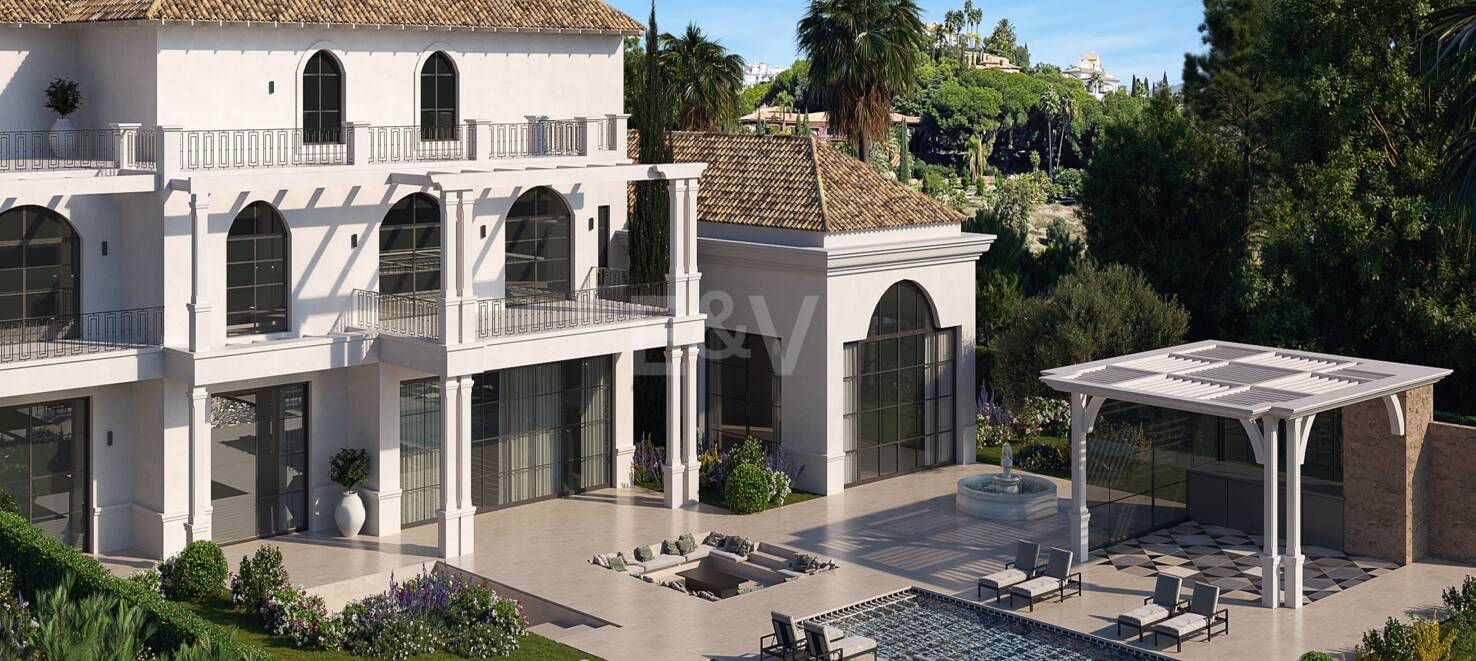 Villenprojekt in Los Flamingos Golf mit Panoramablick auf Golf und Meer