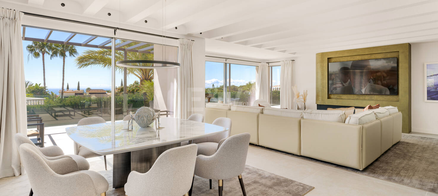 Stylowa willa w Nagüeles z widokiem na morze i góry