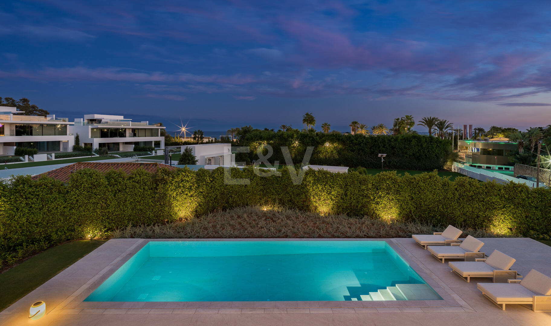 Sophisticated Contemporary Villa on the Golden Mile Steps from the Beach