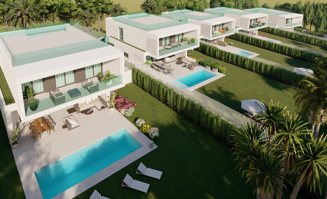 Proyecto de nuevas villas con piscinas en Elviria