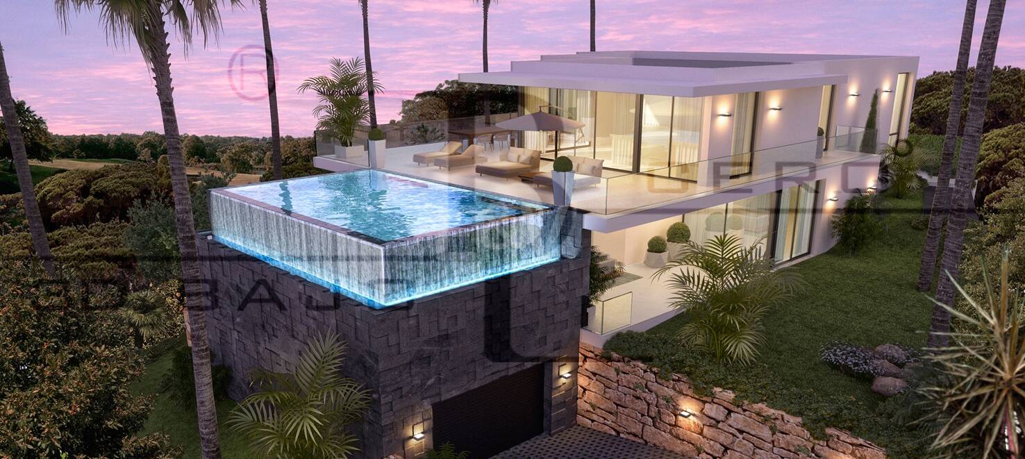 Frontline golf villa i Cabopino med hisnande panoramautsikt