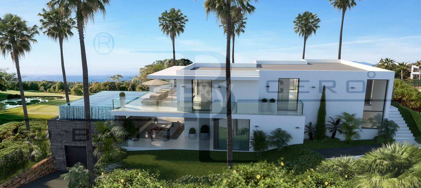 Frontline golf villa i Cabopino med hisnande panoramautsikt