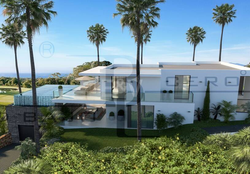 Frontline golf villa i Cabopino med hisnande panoramautsikt