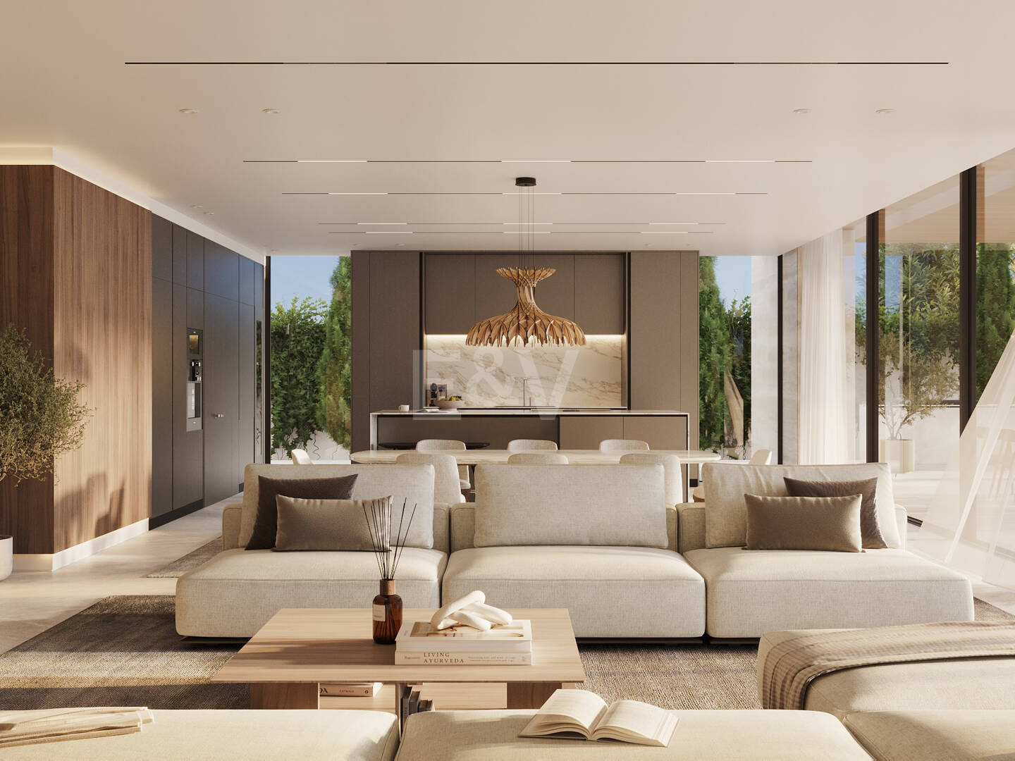 Villa de luxe moderne avec vue panoramique sur la mer dans la communautéated