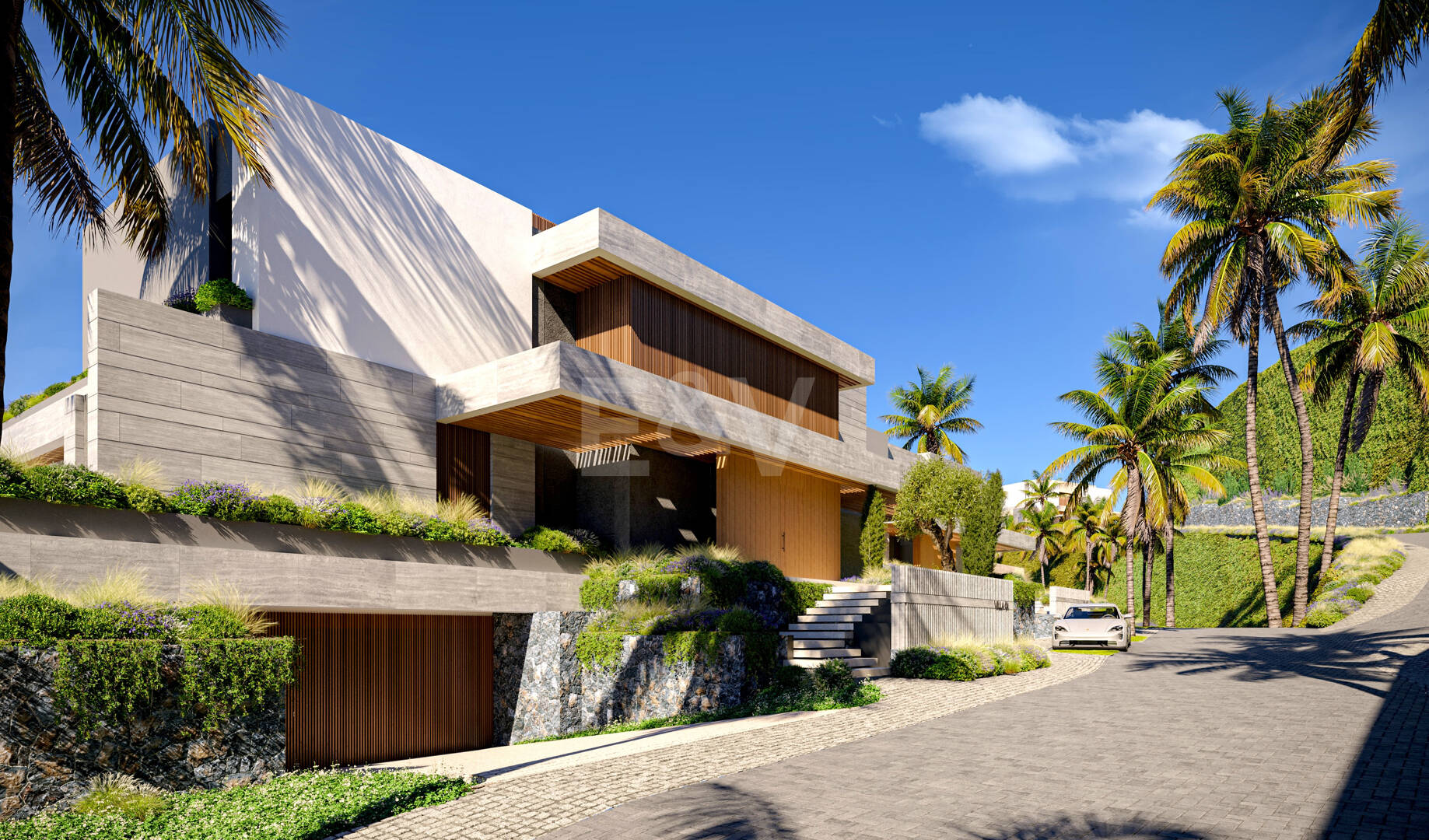 Villa de luxe moderne avec vue panoramique sur la mer dans la communautéated