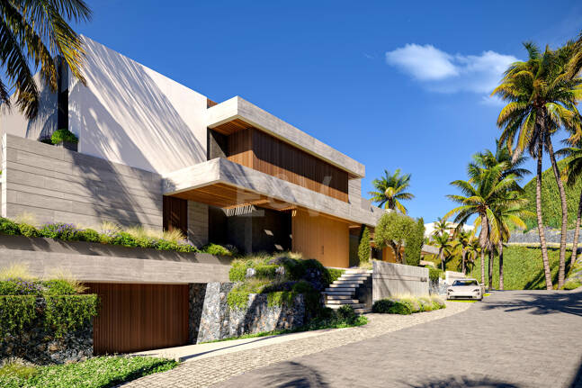 Villa de luxe moderne avec vue panoramique sur la mer dans la communautéated