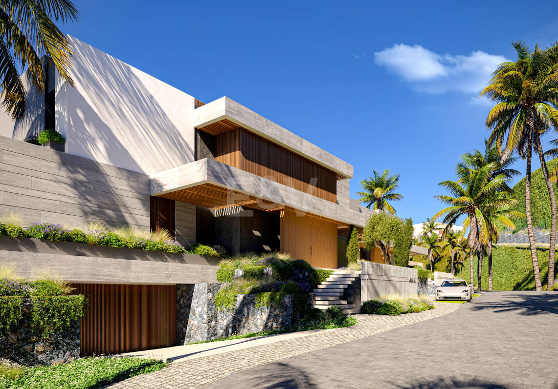 Villa de lujo moderno con vistas panorámicas al mar en una comunidad cerrada