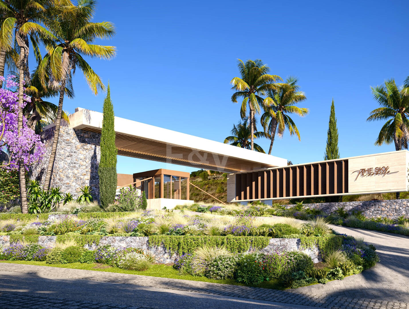 Villa de luxe moderne avec vue panoramique sur la mer dans la communautéated