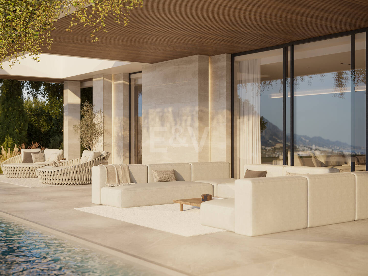 Villa de luxe moderne avec vue panoramique sur la mer dans la communautéated