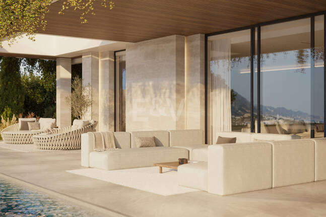 Villa de luxe moderne avec vue panoramique sur la mer dans la communautéated