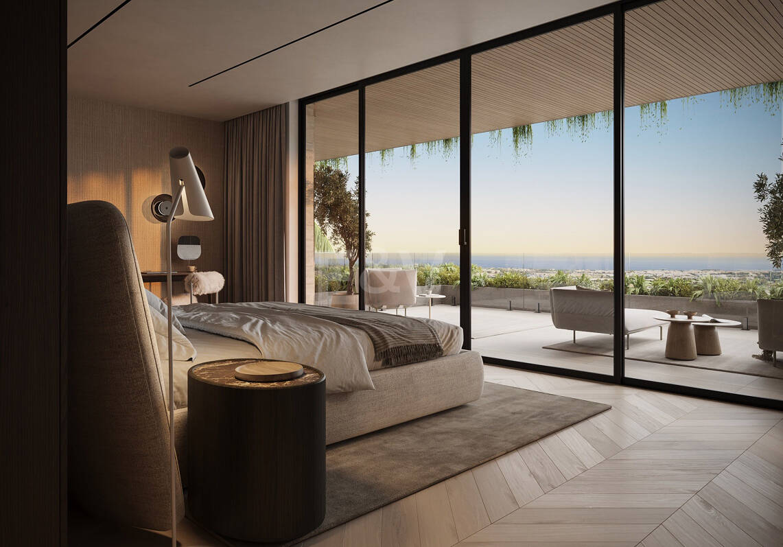 Villa de lujo moderno con vistas panorámicas al mar en una comunidad cerrada
