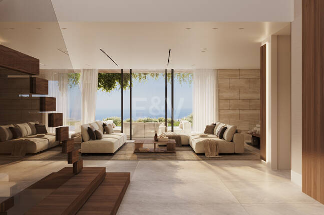 Villa de luxe moderne avec vue panoramique sur la mer dans la communautéated