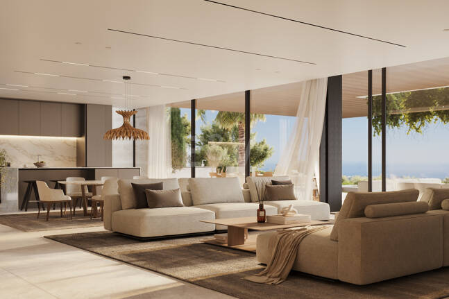 Villa de luxe moderne avec vue panoramique sur la mer dans la communautéated