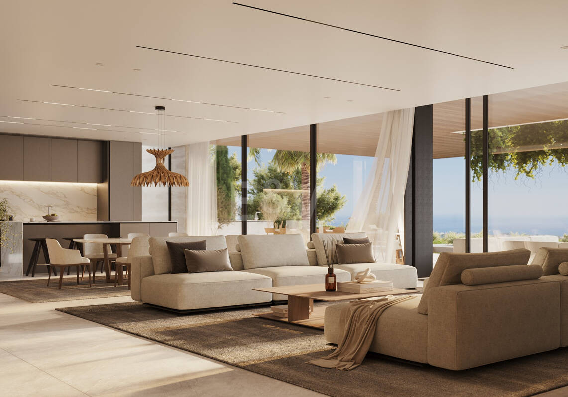 Villa de lujo moderno con vistas panorámicas al mar en una comunidad cerrada