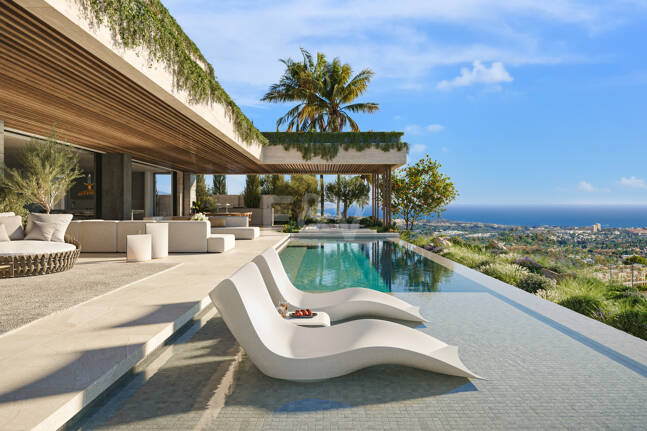 Villa de luxe moderne avec vue panoramique sur la mer dans la communautéated