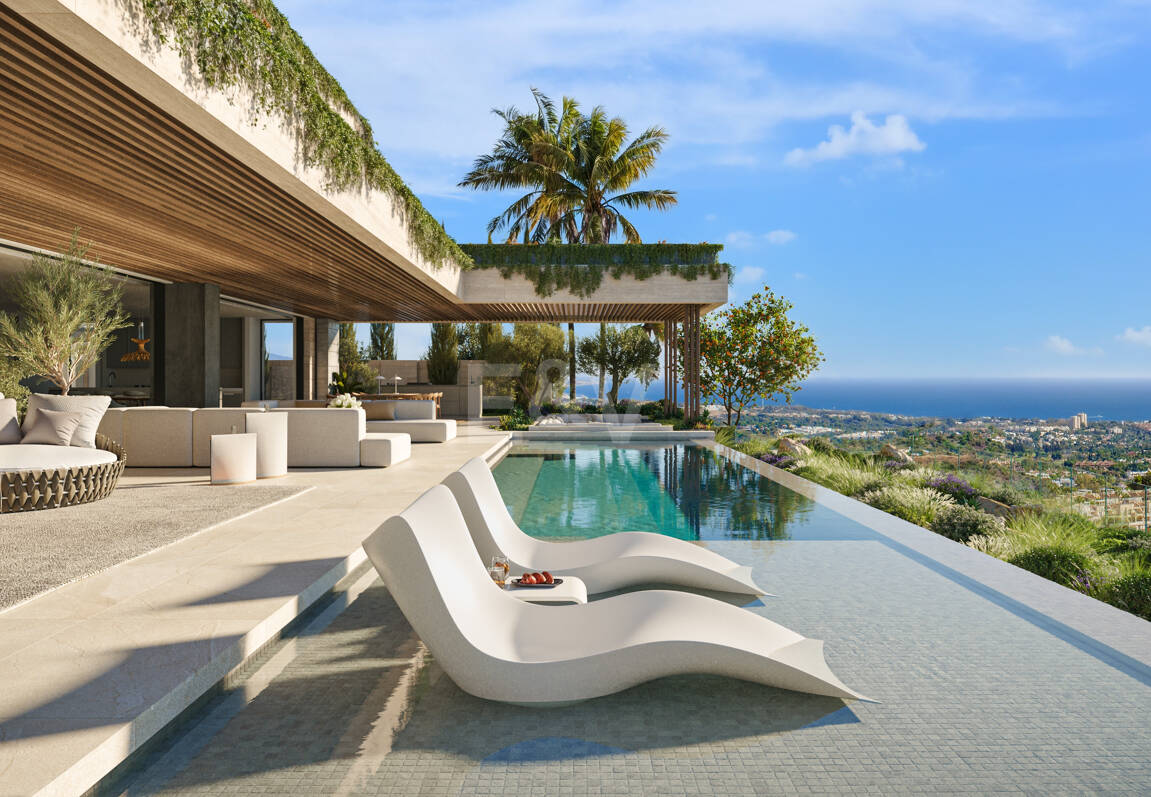 Villa de luxe moderne avec vue panoramique sur la mer dans la communautéated