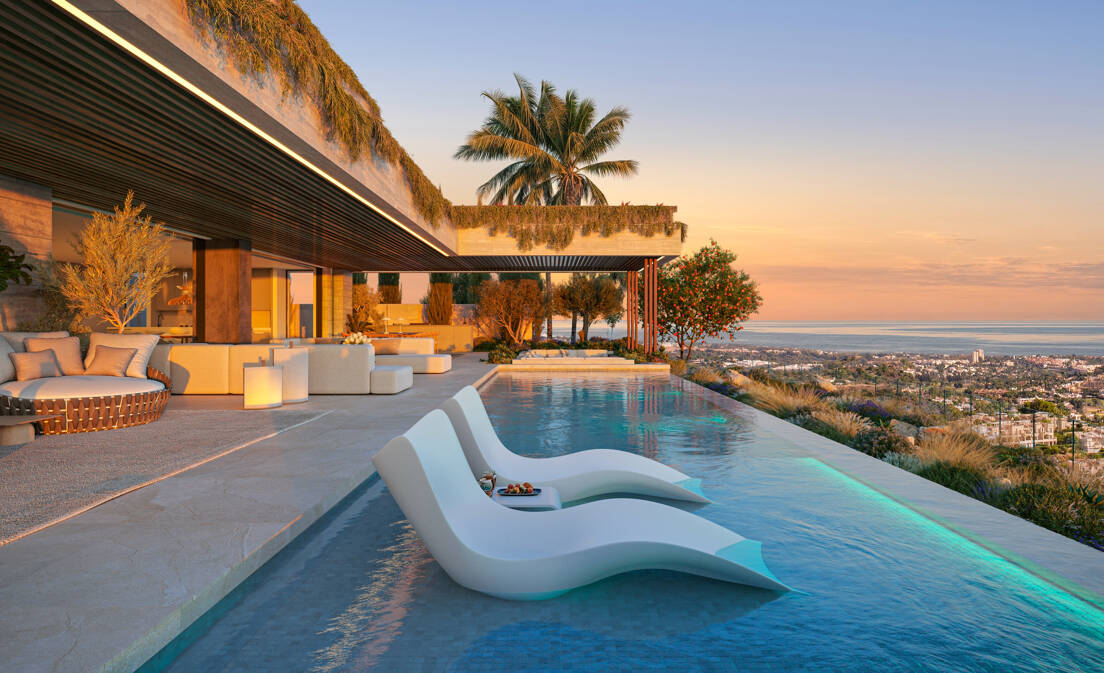 Modern lyx Villa med panoramautsikt över havet i Gated Community