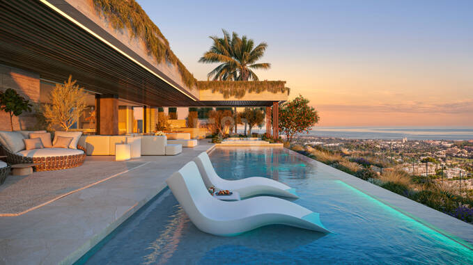 Modern lyx Villa med panoramautsikt över havet i Gated Community
