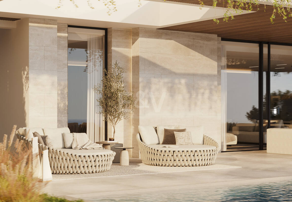 Villa de luxe moderne avec vue panoramique sur la mer dans la communautéated