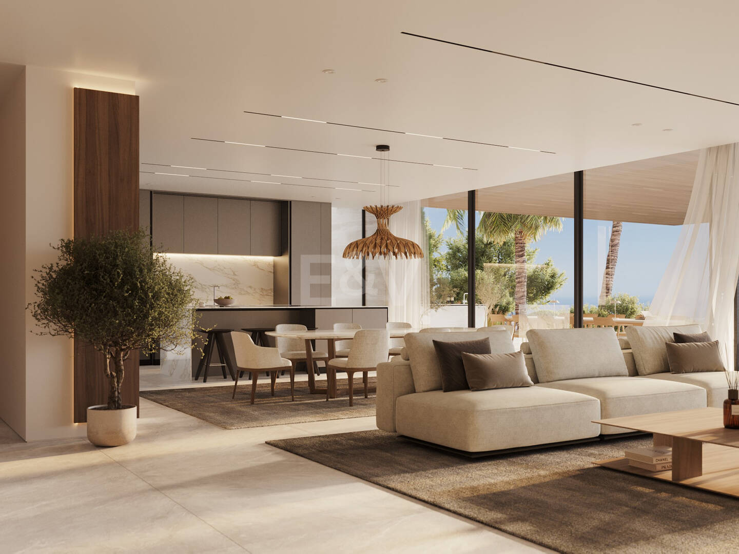 Villa de luxe moderne avec vue panoramique sur la mer dans la communautéated