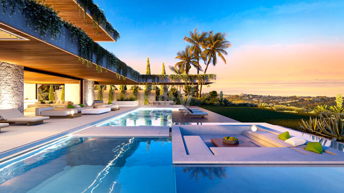 Modern lyx Villa med panoramautsikt över havet i Gated Community
