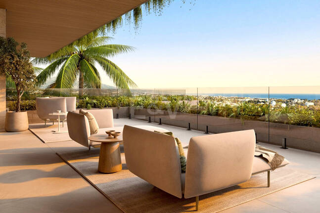 Villa de luxe moderne avec vue panoramique sur la mer dans la communautéated