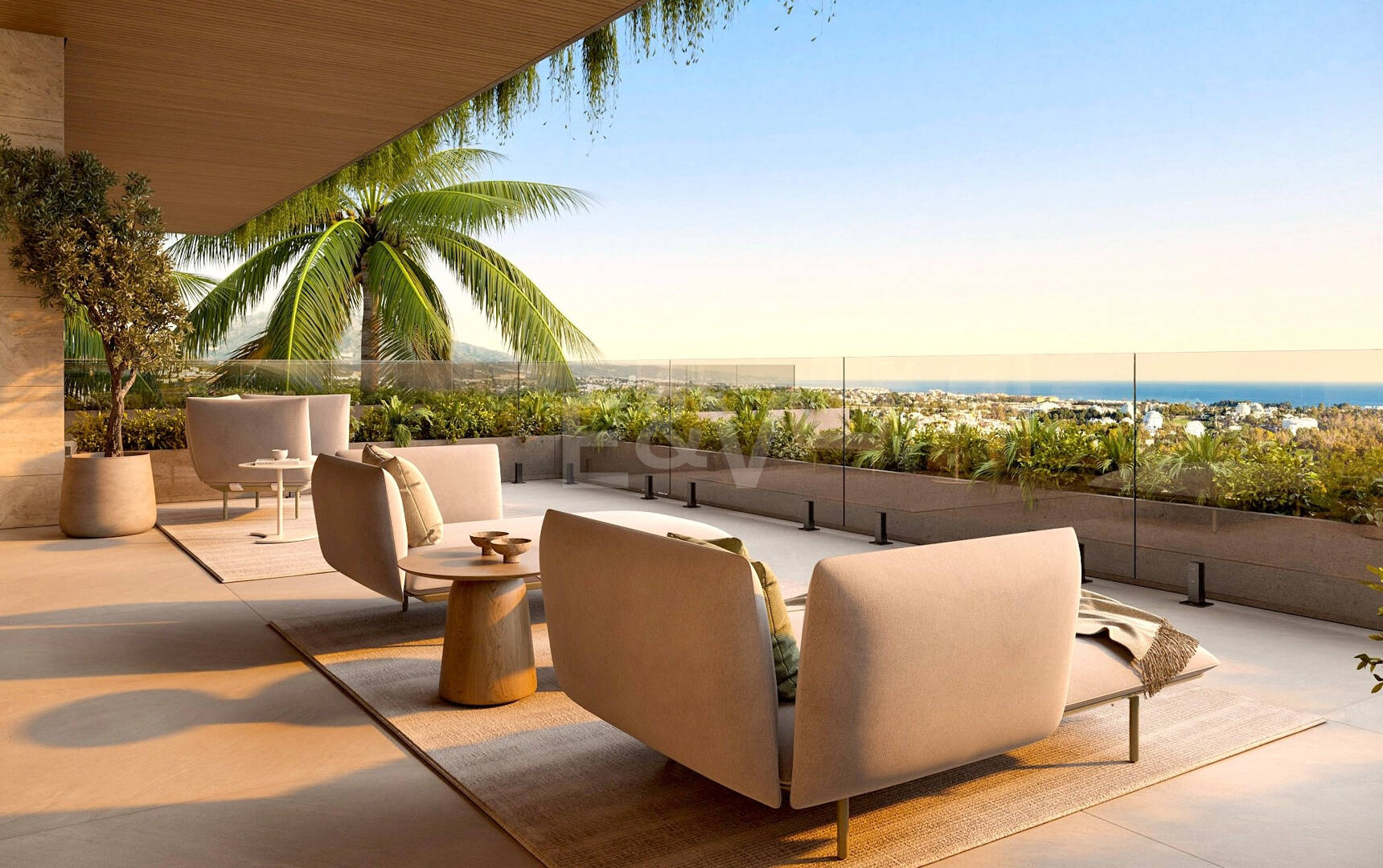 Villa de luxe moderne avec vue panoramique sur la mer dans la communautéated