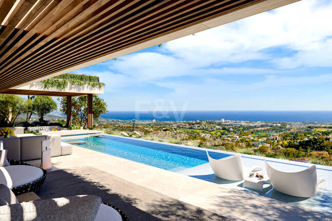 Villa de luxe moderne avec vue panoramique sur la mer dans la communautéated