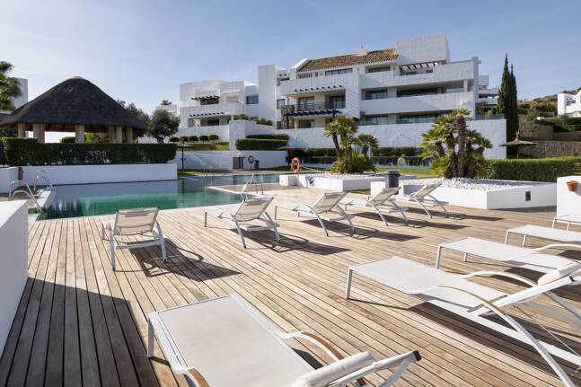 Geräumiges Penthouse im Los Flamingos Golf mit atemberaubendem Panoramablick auf das Meer