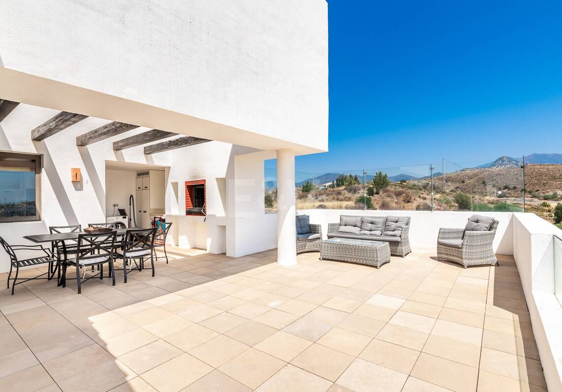 Geräumiges Penthouse im Los Flamingos Golf mit atemberaubendem Panoramablick auf das Meer