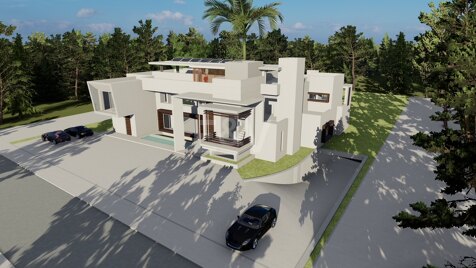 Plot with elegant Modern-Style Villa Project in Guadalmina Baja.