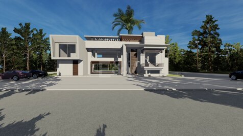 Plot with elegant Modern-Style Villa Project in Guadalmina beach.