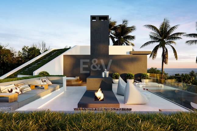 Proyecto de villa sobre plano en Las Lomas del Marbella Club