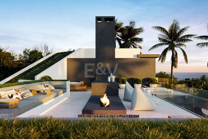 Proyecto de villa sobre plano en Las Lomas del Marbella Club