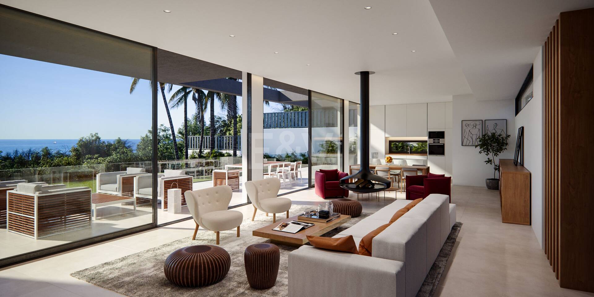 Proyecto de villa sobre plano en Las Lomas del Marbella Club