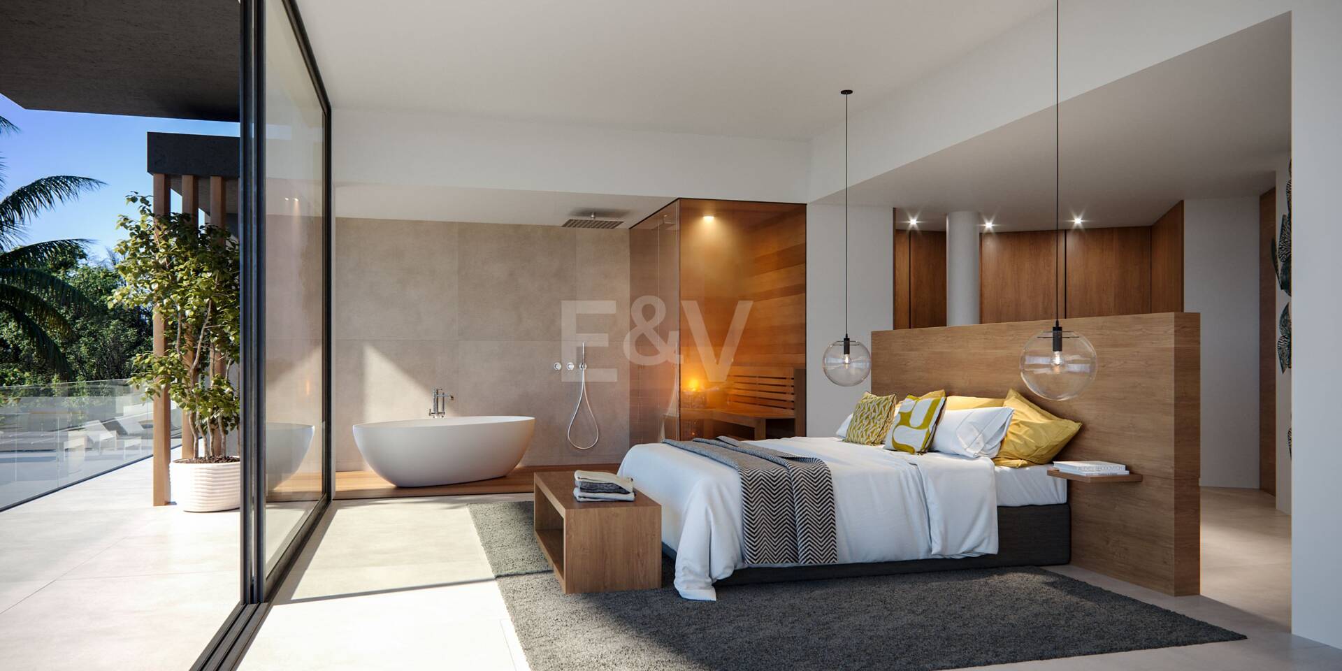 Proyecto de villa sobre plano en Las Lomas del Marbella Club