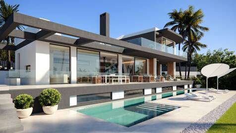 Proyecto de villa sobre plano en Las Lomas del Marbella Club