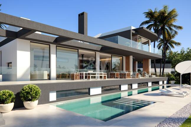 Proyecto de villa sobre plano en Las Lomas del Marbella Club