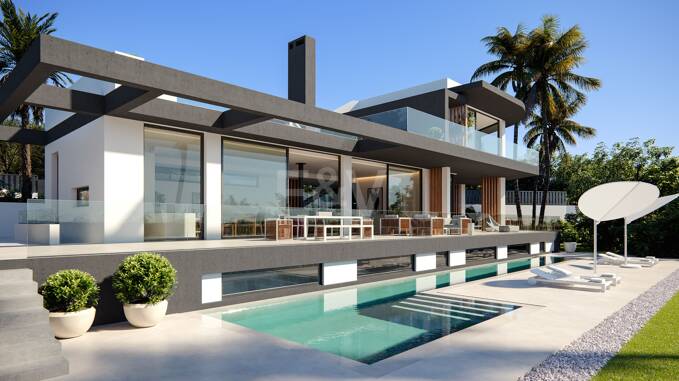 Proyecto de villa sobre plano en Las Lomas del Marbella Club