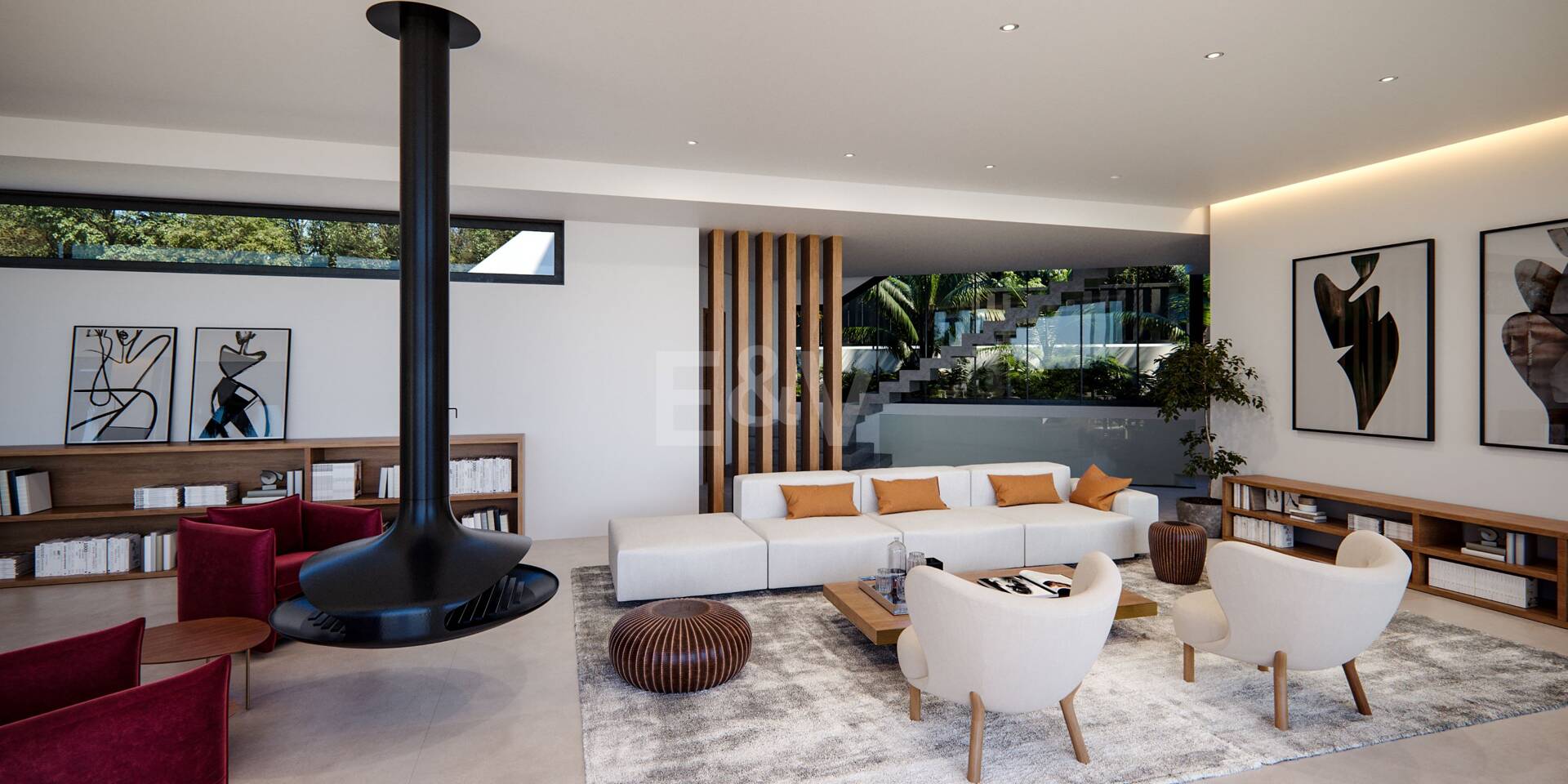 Proyecto de villa sobre plano en Las Lomas del Marbella Club