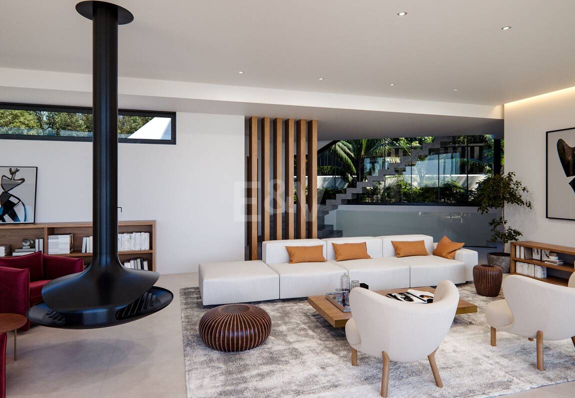 Proyecto de villa sobre plano en Las Lomas del Marbella Club