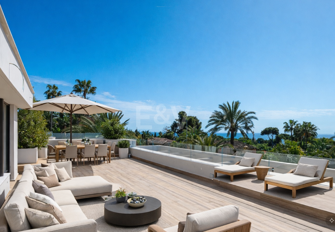 Luxuriöse, neu erbaute Villa mit Meerblick in Los Monteros