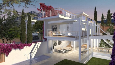 Moderna villa en construcción en El Mirador con vistas al mar