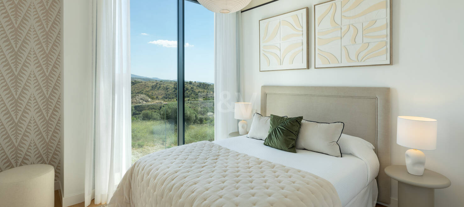 Brandneue Doppelhaushälfte in einer bewachten Wohnanlage mit privatem Pool und Meerblick