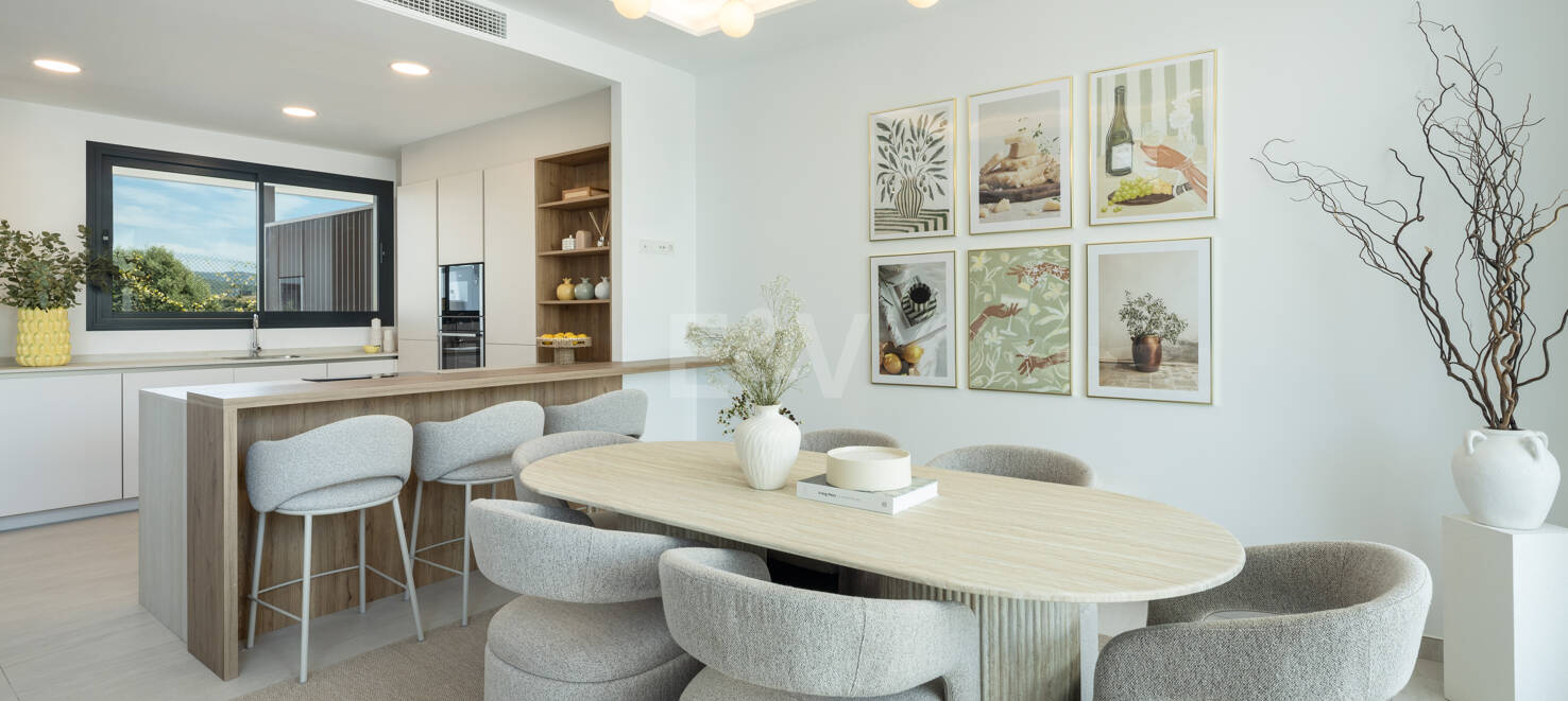 Brandneue Doppelhaushälfte in einer bewachten Wohnanlage mit privatem Pool und Meerblick