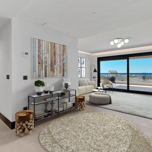 Luxury brand new apartment in Nueva Andalucia with open sea views