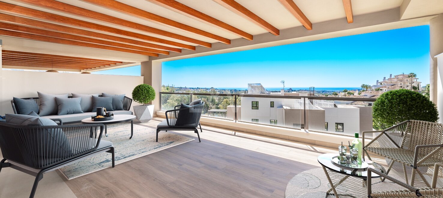 Luxury brand new apartment in Nueva Andalucia with open sea views
